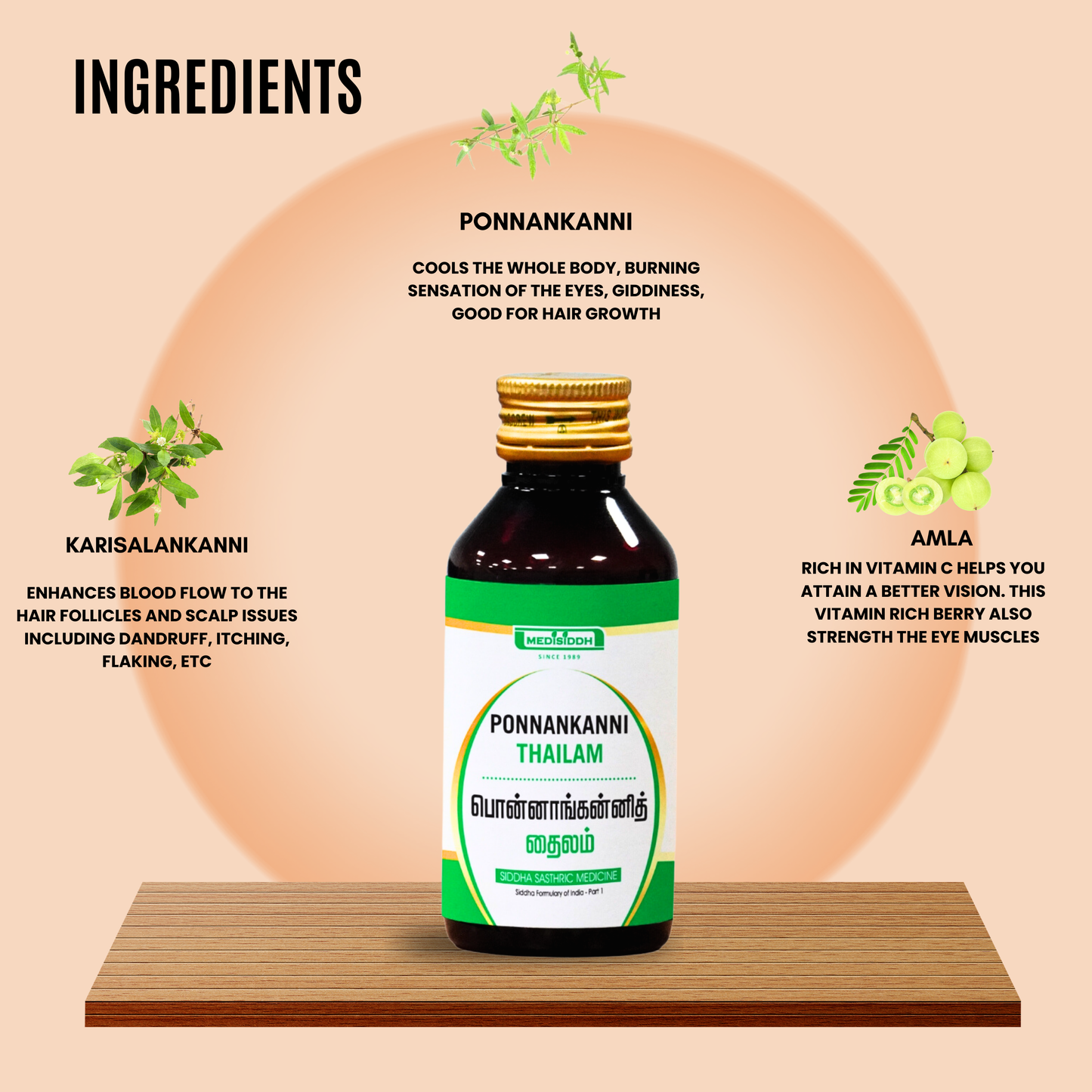 Ponnankanni Thailam / Dwarf Copperleaf Oil - (sessile joyweed)