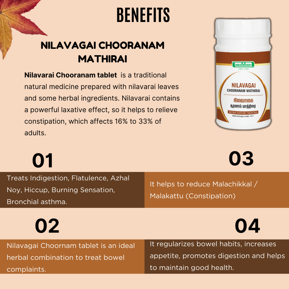 Nilavagai Chooranam Tablet / East Indian Senna