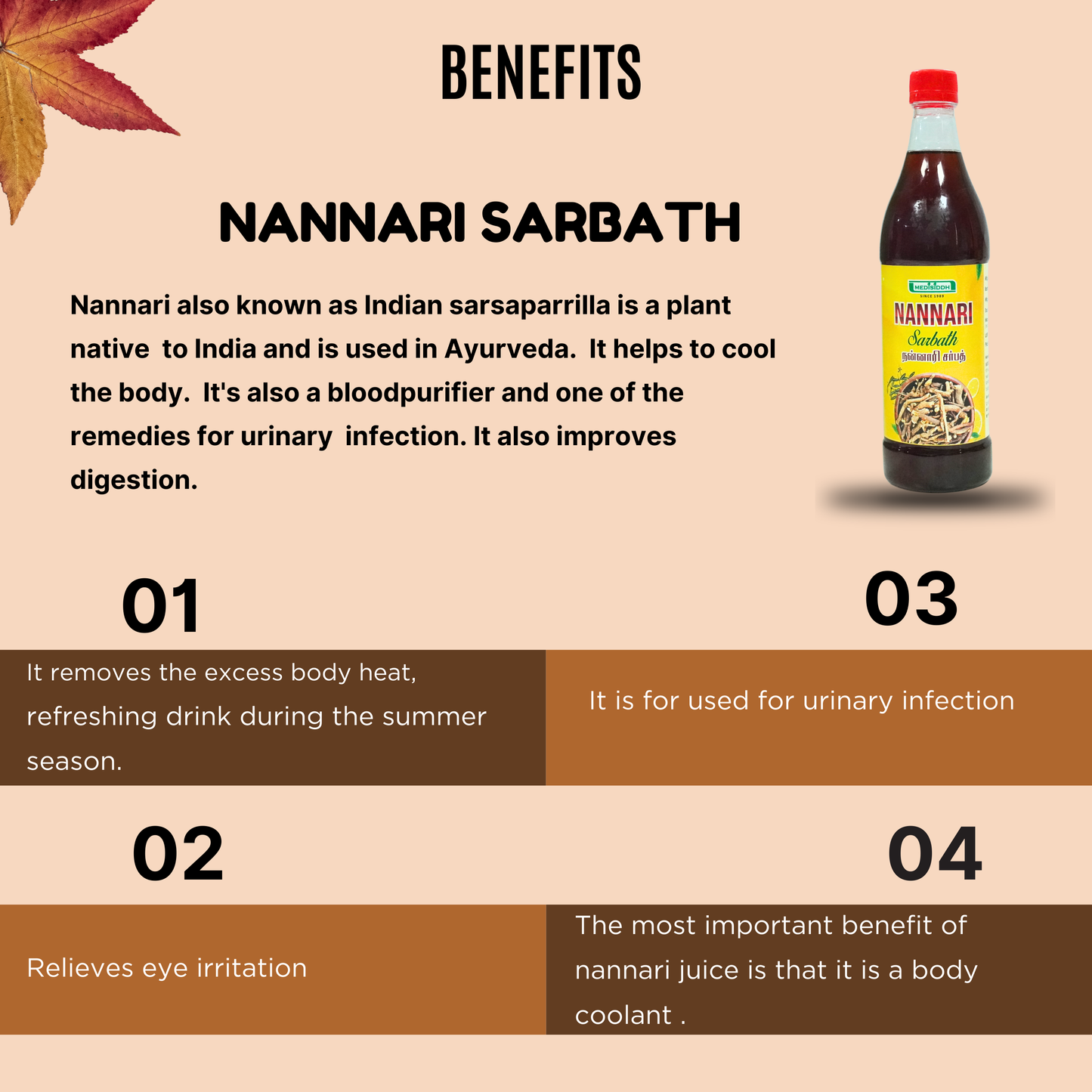 Nannari Sarbath / Indian Sarsaparilla drink (Nannari Syrup)