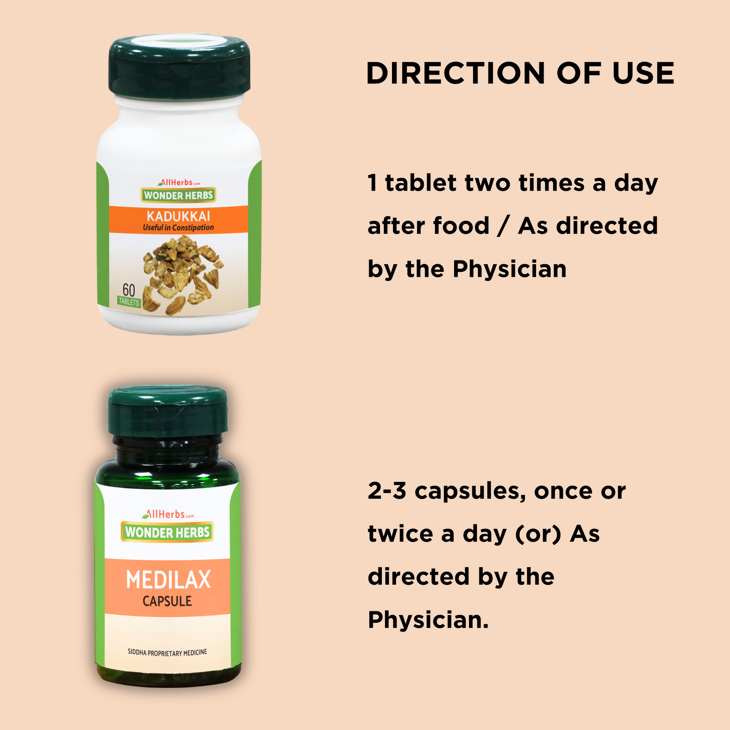 Kadukkai Tablet 60 no's + Medilax Capsule -60 No's -Combo - AH