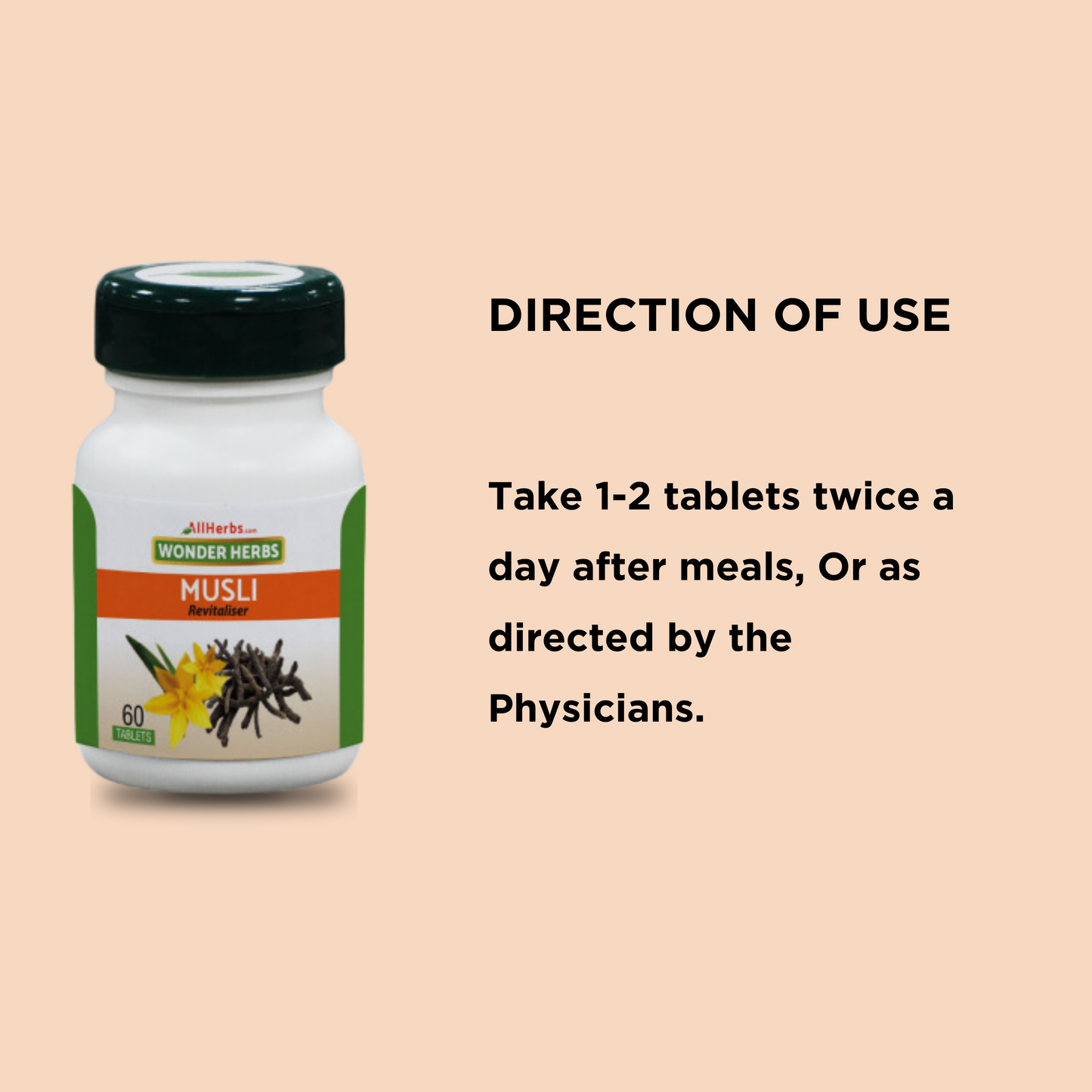 Musli tablet / Land-Calotrops tablet  - (chlorophytum borivilianum)- AH