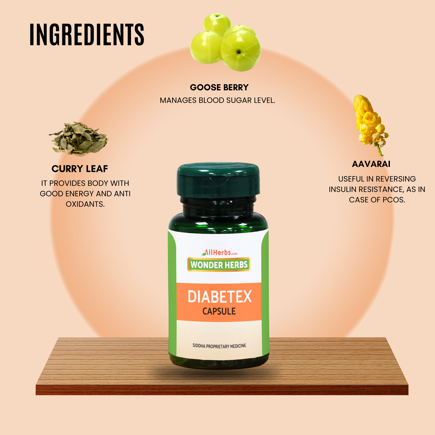 Diabetex Capsule 60 No's + Naavalkottai Tablet 60 No's + Sirukurinjan Tablet 60 No's -Diabetes Combo - AH