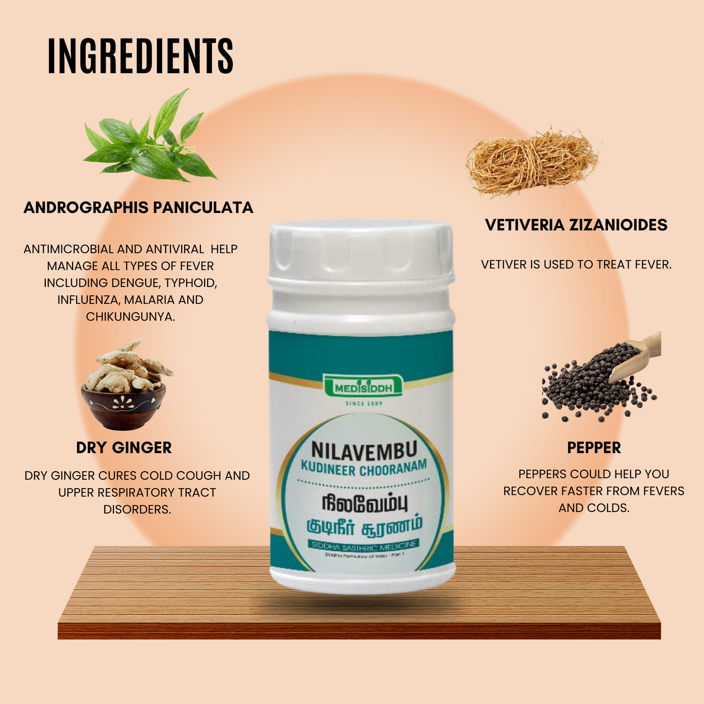 Nilavembu kudineer Chooranam / Green chirayta  chooranam - Kalmegh /Andrographis paniculata