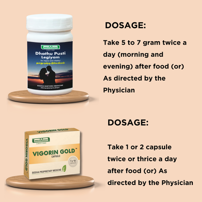 Dhathu Pusti Legiyam 200 Gms + Vigorin Gold Capsules 10 Nos - COMBO